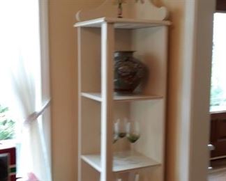 white wooden shelf