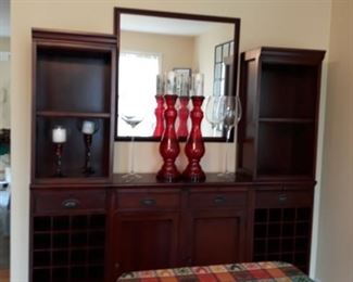 breakfront dark wood unit