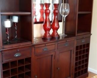 breakfront dark wood unit