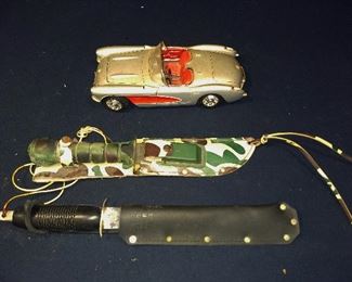 a couple knives & Corvette car made in Italy