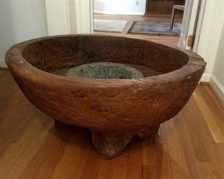 very large antique Korean bowl with legs and with a lava bowl inside. He bought this bowl when he was stationed in Korea & it was 125+ years old at that time, 50 years ago.