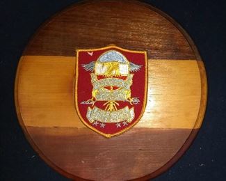 Vintage Army FORSCOM insignia patch, mounted to a plaque