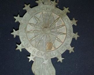 vintage flag grave marker - Daughter of the American Revolution