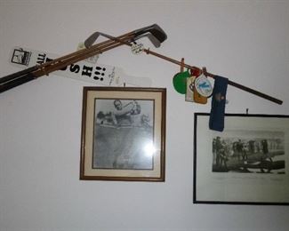 collection of vintage golfing memorabilia