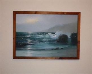 lovely original oil seascape painting, signed