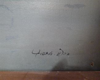 lovely original oil seascape painting, artist's signature