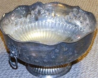 37. Monumental English Silver Plate Monteith Bowl