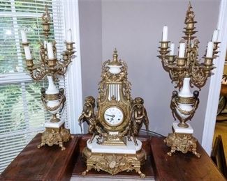51. Neoclassical Style Clock Garniture
