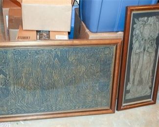 61. Lot of Two 2 Brass Rubbings