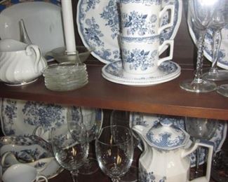 Kensington Staffords "Balmoral Blue" China Service with many extras