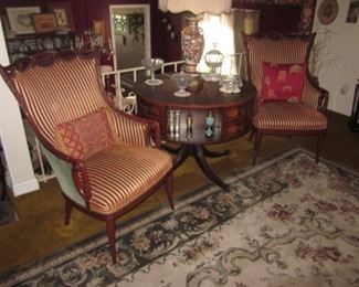 Antique Leather Top Rotating Drum Table Rugs To Choose From Victorian Sofa And Seating