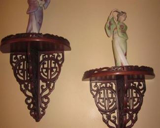Capodimonte Statues Asian with Shelving