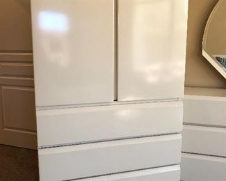Lane White Lacquer Contemporary Wardrobe Dresser