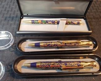 Ornate pen and pencil and cloisonne pen