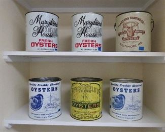 The six oyster tins that will be in the sale