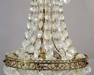 French Louis XVI Style Crystal & Brass Chandelier