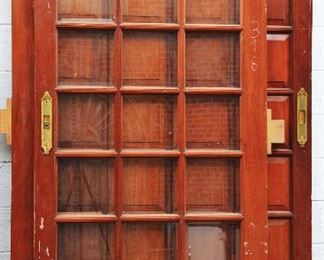 Two Antique Mahogany Sliding Doors