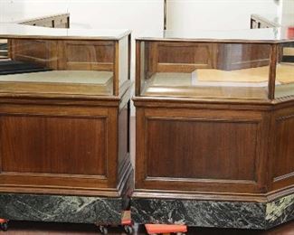 Pair of Matching 1920's Mahogany Jewelry Showcases