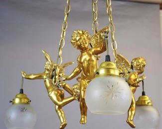 French Louis XV Style Bronze Patina Chandelier