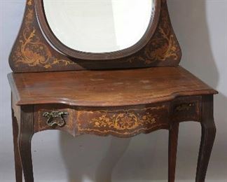 Turn of the Century Marquetry Inlaid Vanity