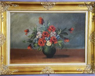 Still Life Oil on Canvas Painting by Bonato