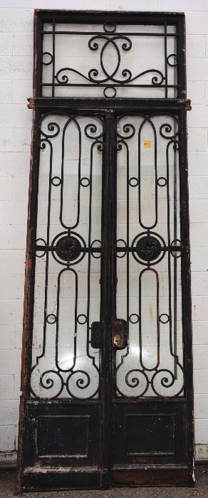 French Louis XIV Style Wrought Iron Entry Door