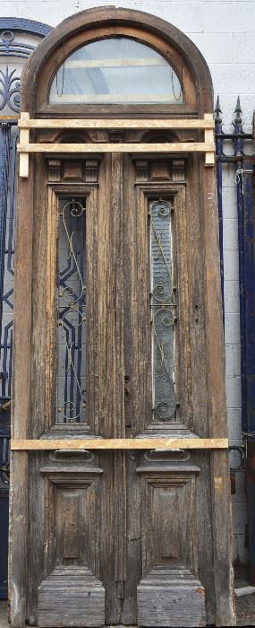 French Oak Entry Door & Transom