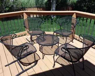 Wrought Iron Table and Chairs Set