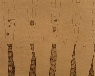 Byron Randall (1918-1999) ink on paper surreal drawings
