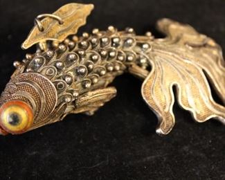 Vintage Chinese articulated koi fish