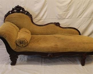 Antique Victorian rosewood fainting couch lounge