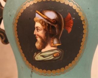 Pair Victorian hand painted porcelain vases