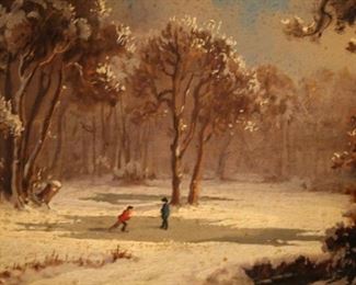 Hudson River School style antique painting