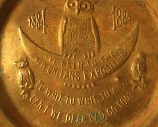 1884-1885 New Orleans Exposition fair brass tray