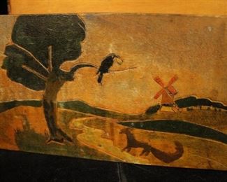 Imperial Russian folk art wall pocket