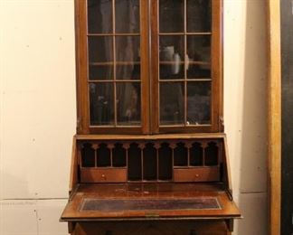 Antique drop front desk secretary cabinet