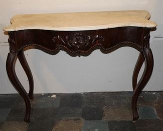 Victorian marble top console table