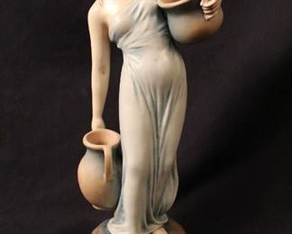 Bernard Bloch art nouveau pottery statue of maiden