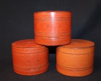 Vintage Betel lacquer boxes