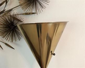 Vintage brass cone floor lamp.