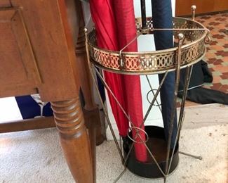 Vintage metal umbrella stand.