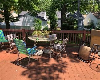 Outdoor patio furniture - tables & chairs.