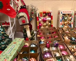 Vintage Shiny Brite ornaments & others.