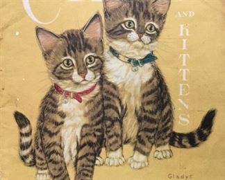 Vintage Cats and Kittens - 8 full color portfolio prints from the 1950's - 15.75 x 11.75