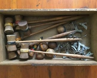 Antique mini croquet set