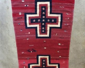 #10        Original Tribal Indian    (NAVAJO ?)                    
                    Hand woven Rug            $450.      
                      Size  32" x  60"