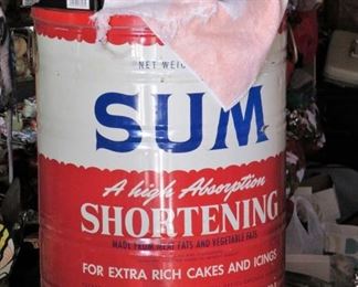 Large 10 gallon shortening tin