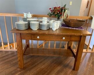 Antique Table and dish set