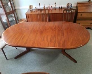 Vintage Danish Table 
Slides down to round table.