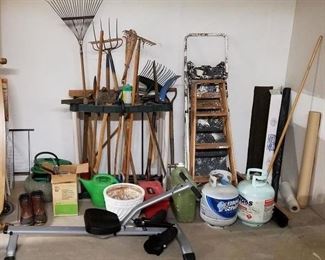 Miscellaneous yard tools, propane tanks, exercise equipment, etc.